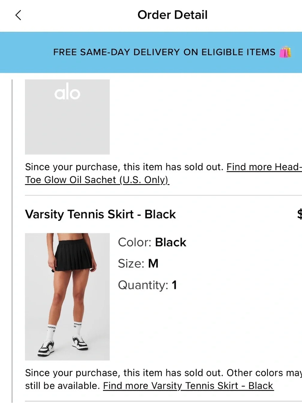 *RARE* ALO Yoga Varsity Tennis Skirt